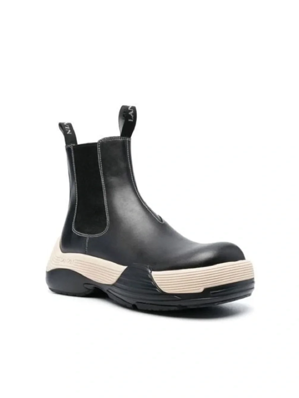 LANVIN Flash-X Bold Pull On Chelsea Boots, Black Size 44 New in Box + DustBag